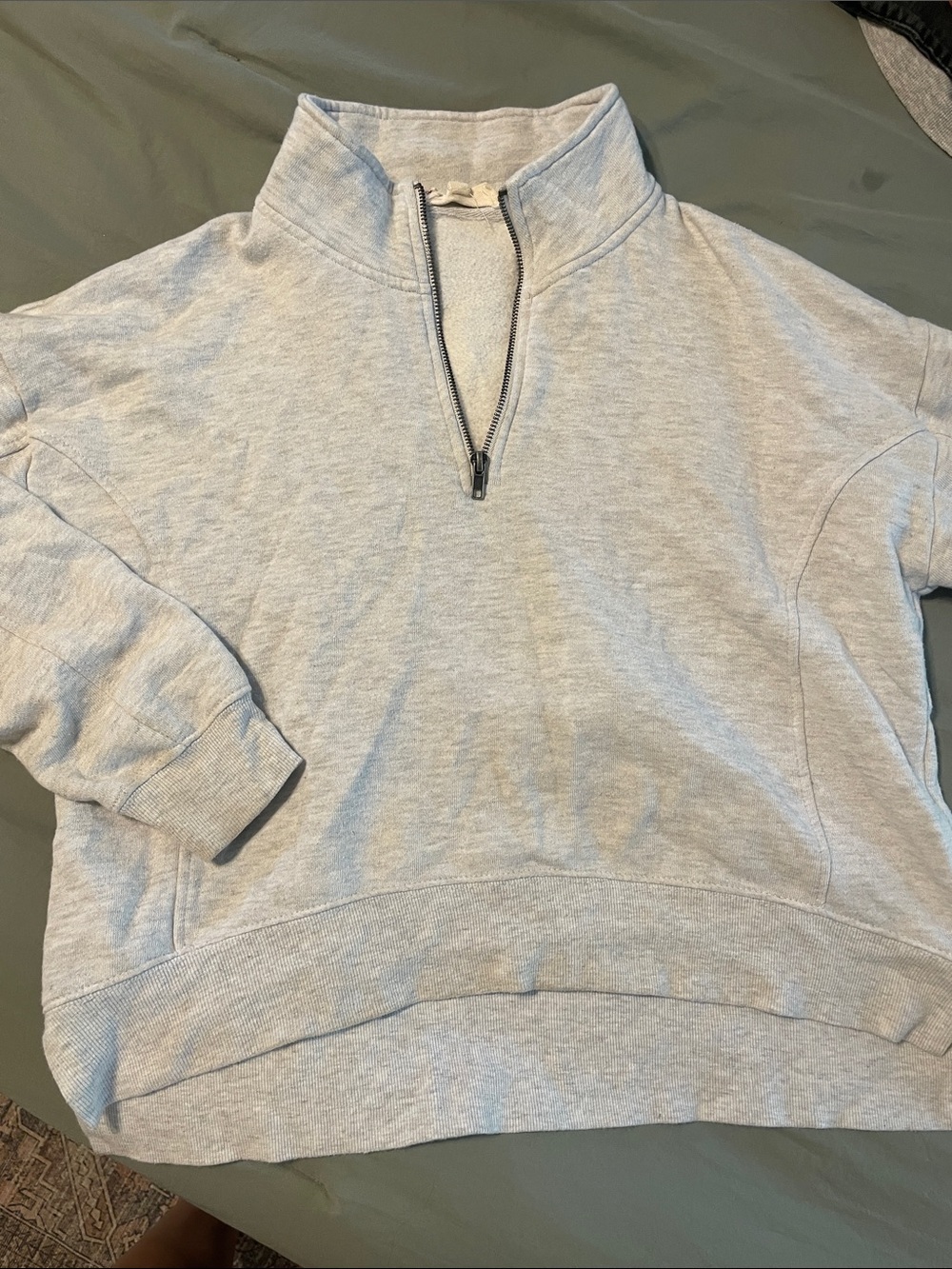 Classic Quarter-Zip Sweatshirt - Light Gray